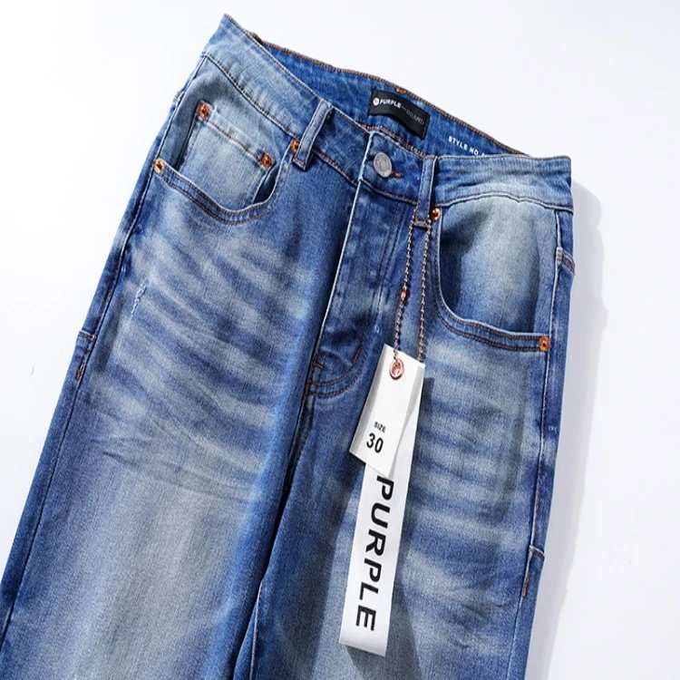 High Street Washed Denim Pants Azure - Gallery Image 3 - Detailed View