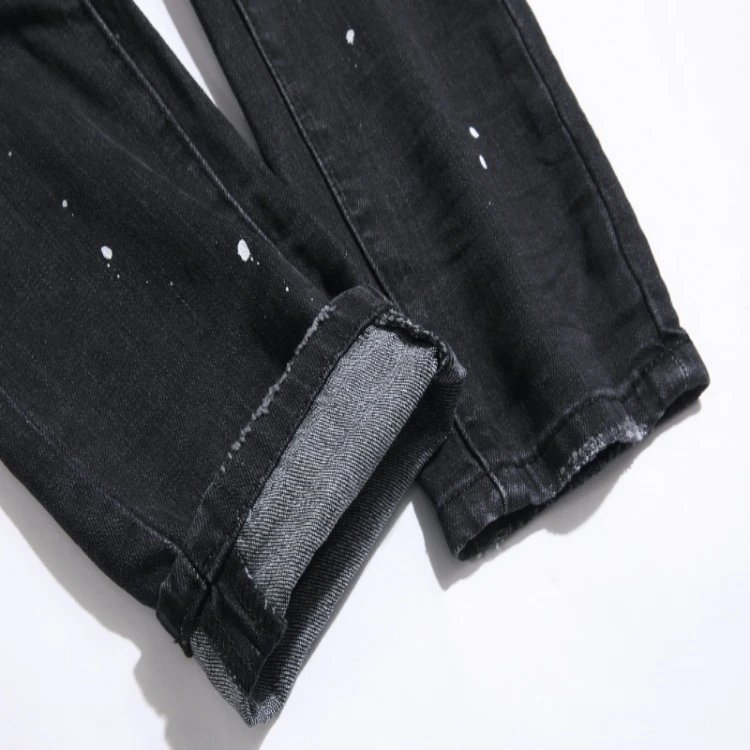 Distressed Washed Denim Jeans Graphite - Gallery Image 3 - Detailed View
