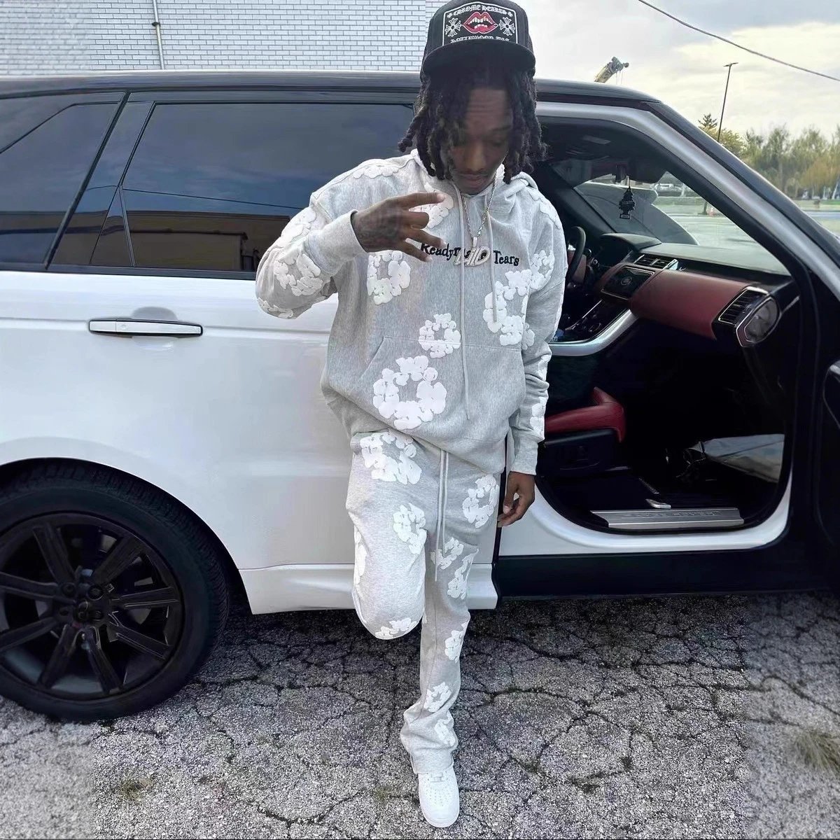 Vintage Flare Sweatpants, Charcoal Gray - Gallery Image 3 - Detailed View