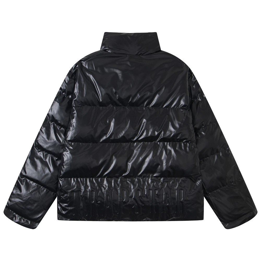 Trapstar Glossy Logo Puffer Jacket Black - Gallery Image 4 - Detailed View