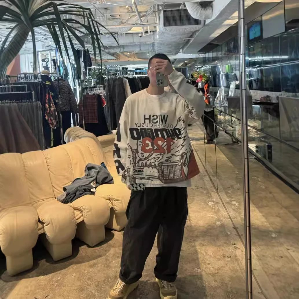 Graphic Long Sleeve Tee Off-White - Gallery Image 4 - Detailed View