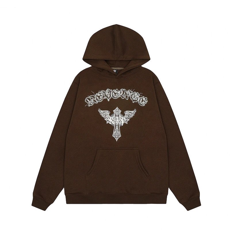 Gothic Fleece Hoodie Chestnut Brown - Related Product - Cnfans