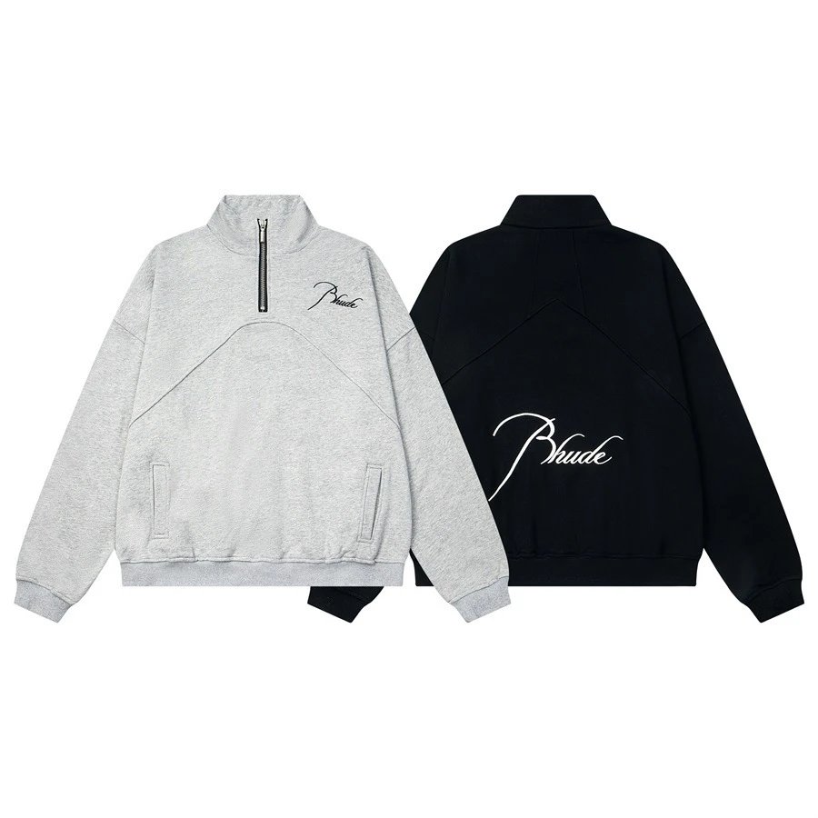 RHude Embroidered Half-Zip Sweatshirt - High Quality Product Image - Cnfans