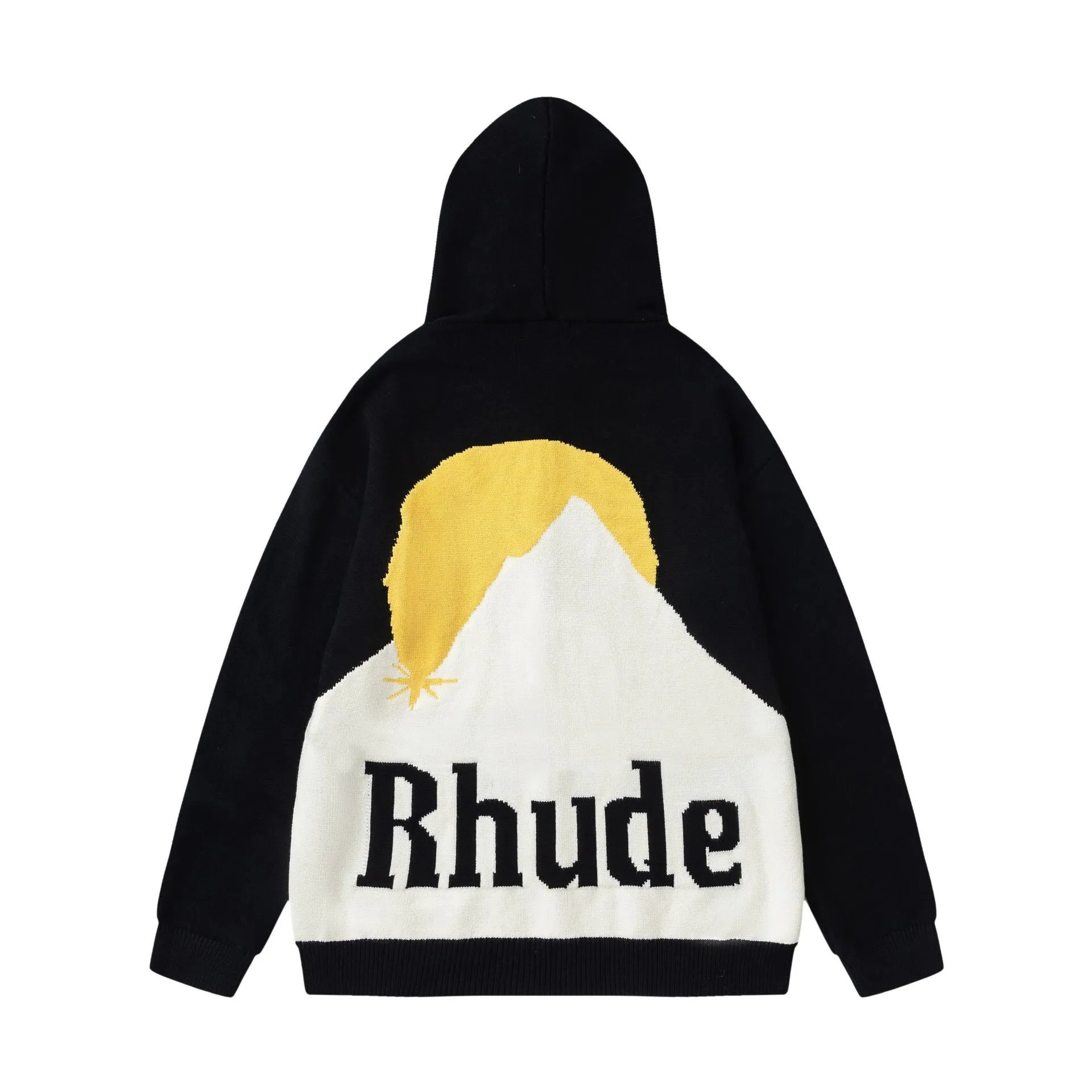 Rhude Sunset Knit Hoodie Black - Related Product - Cnfans