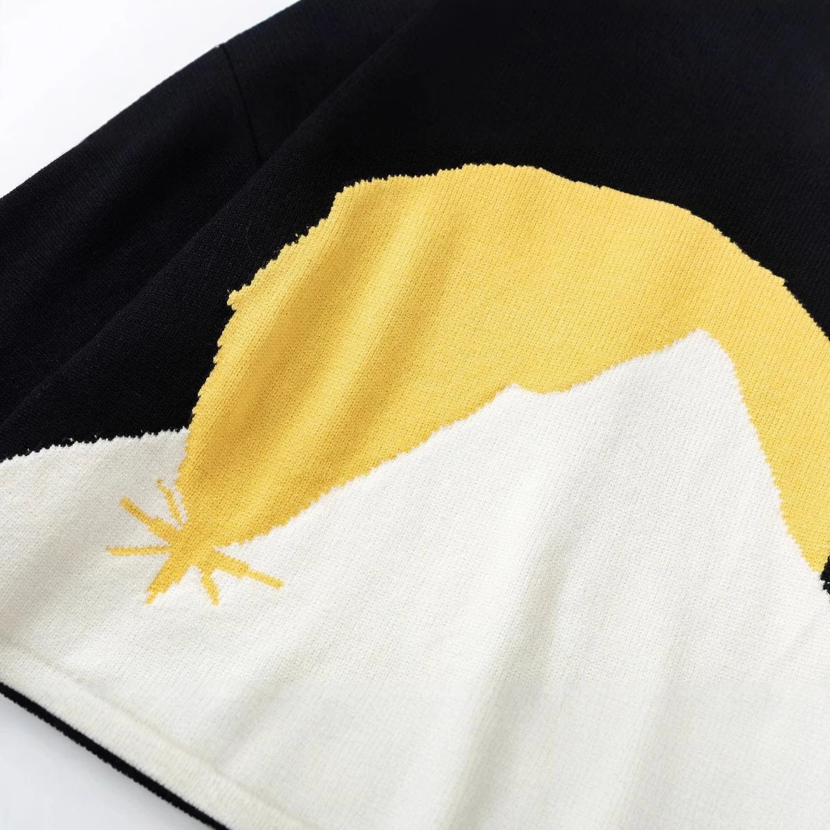 Rhude Sunset Knit Hoodie Black - Gallery Image 3 - Detailed View