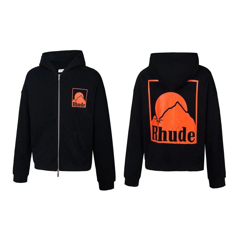 Rhude Sunset Mountain Hoodie Black - Related Product - Cnfans