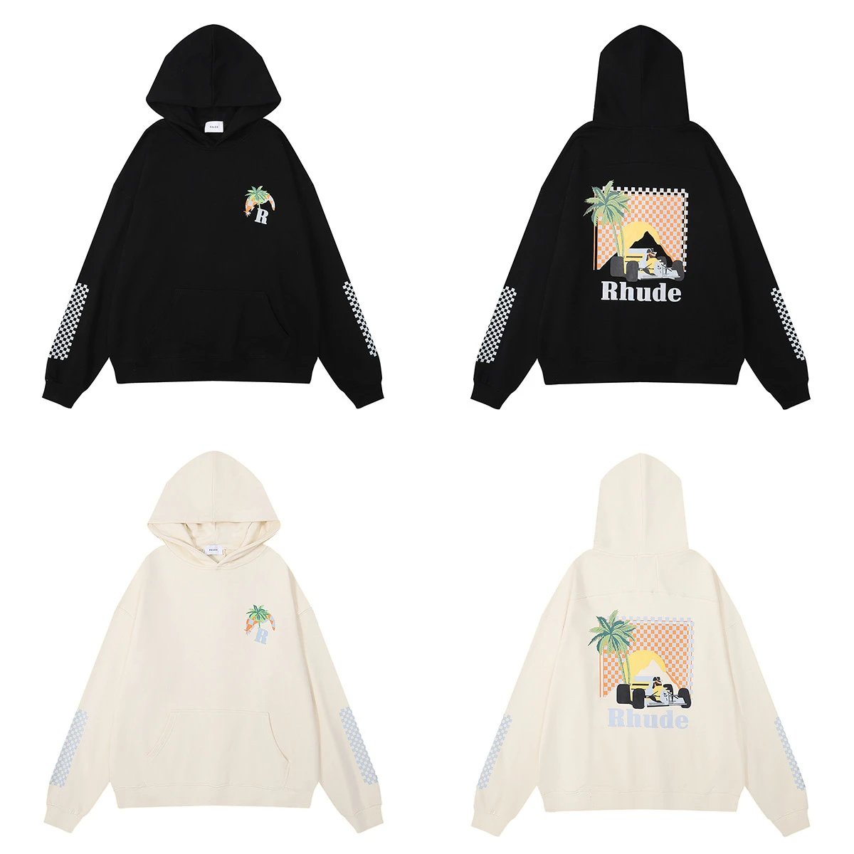 Rhude Racing Print Hoodie Black - High Quality Product Image - Cnfans