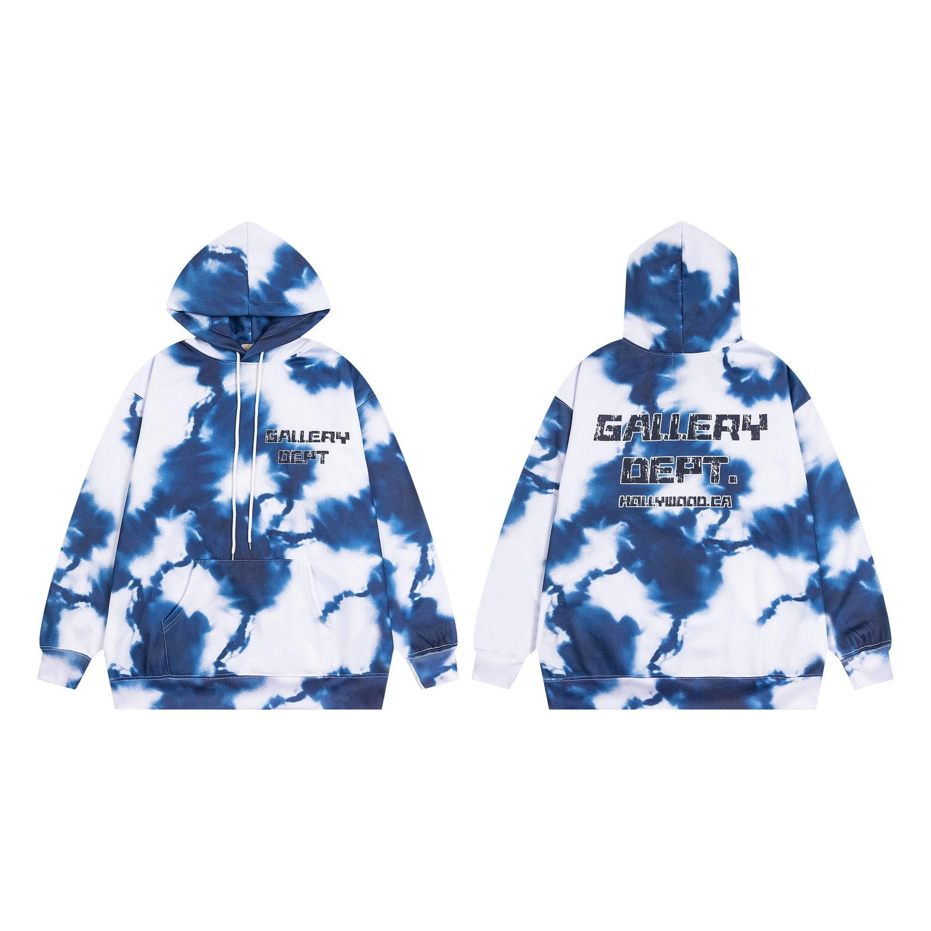 Digital Tie-Dye Hoodie Azure - Gallery Dept - Cnfans - $33.55