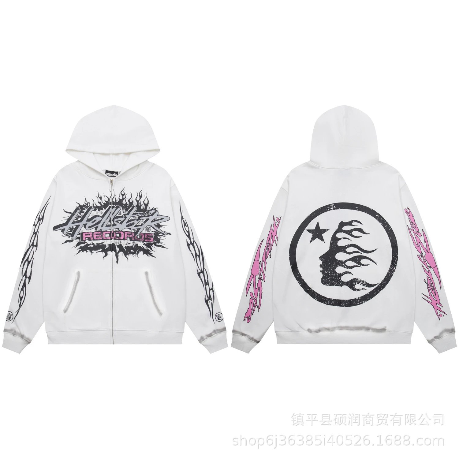 Streetwear Graphic Hoodie Set Ivory - Related Product - Cnfans