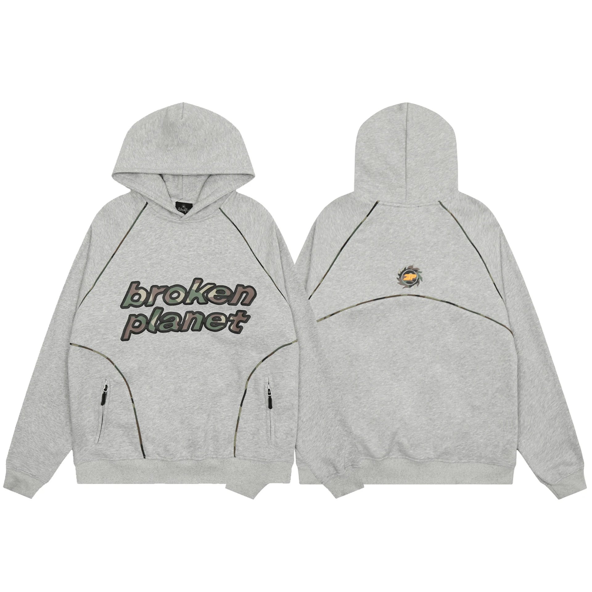 Broken Planet Hoodie Set Grey - Gallery Image 5 - Detailed View