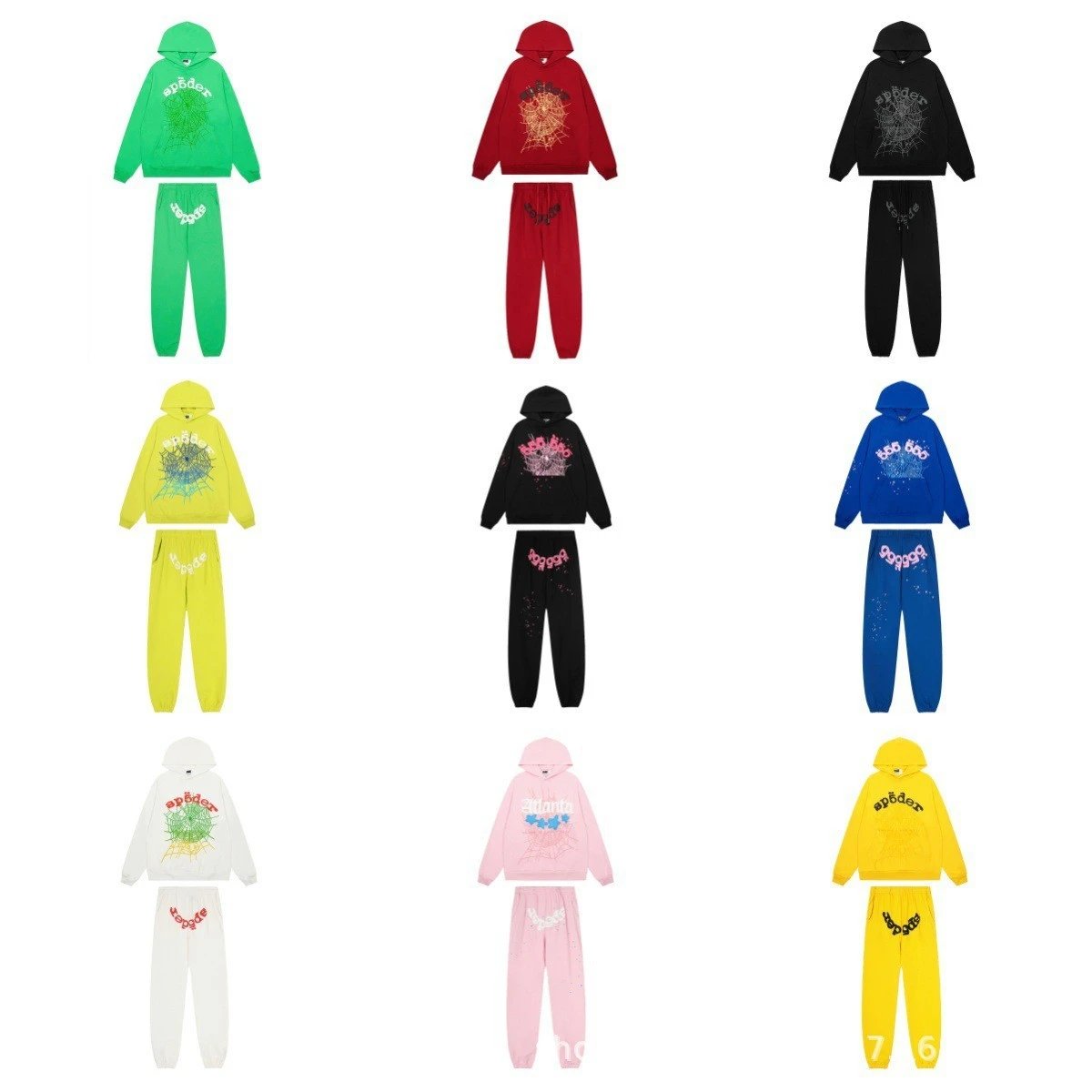 Streetwear Set with Hooded Sweatshirt and Pants Olive - Gallery Image 5 - Detailed View