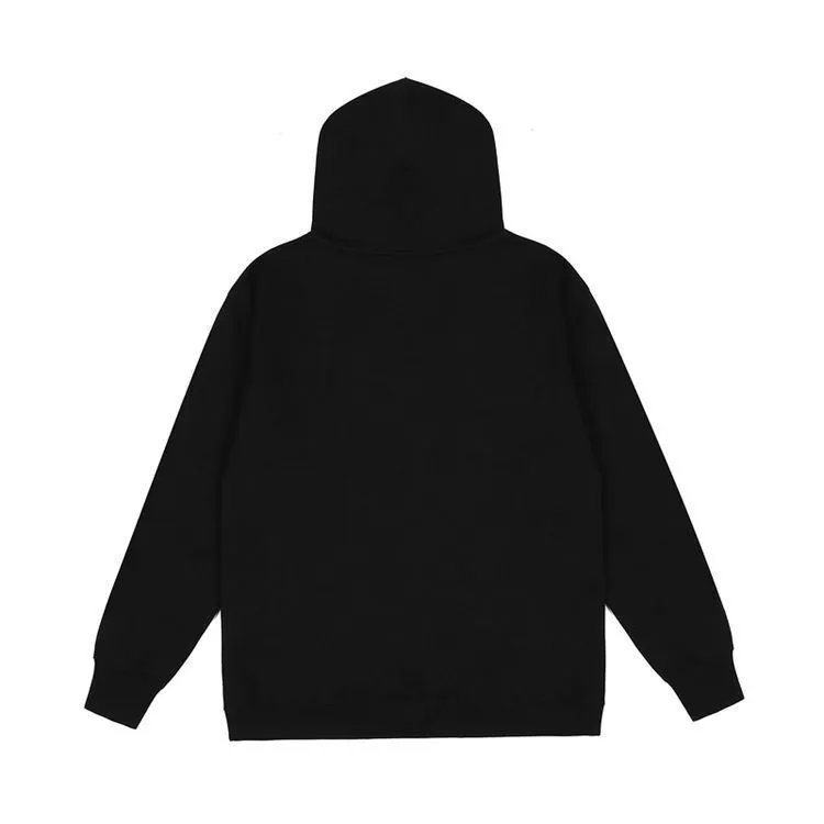 Streetwear Embroidered Hoodie Unisex Jet Black - Gallery Image 3 - Detailed View