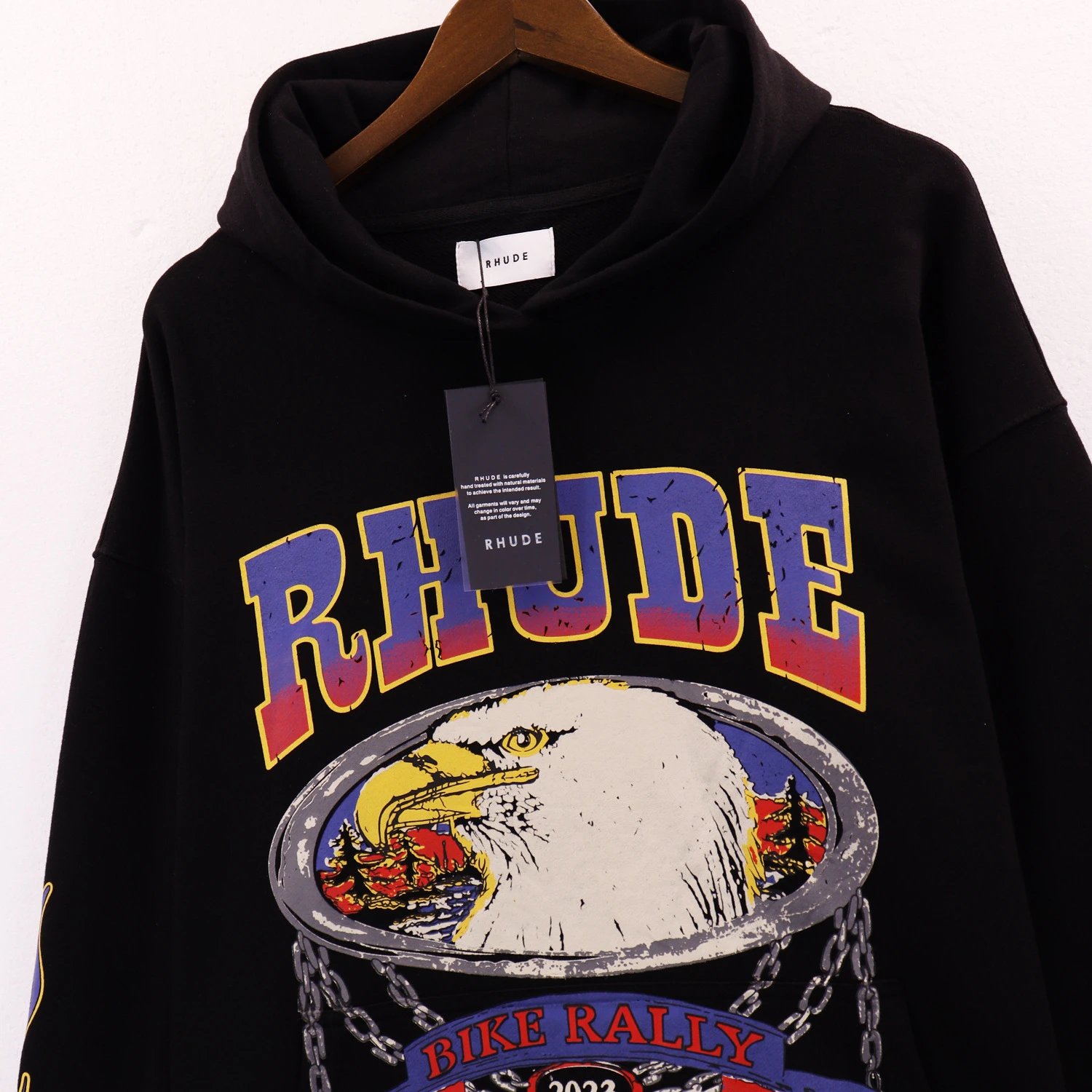 Rhude Fire Eagle Hoodie Black - Gallery Image 3 - Detailed View