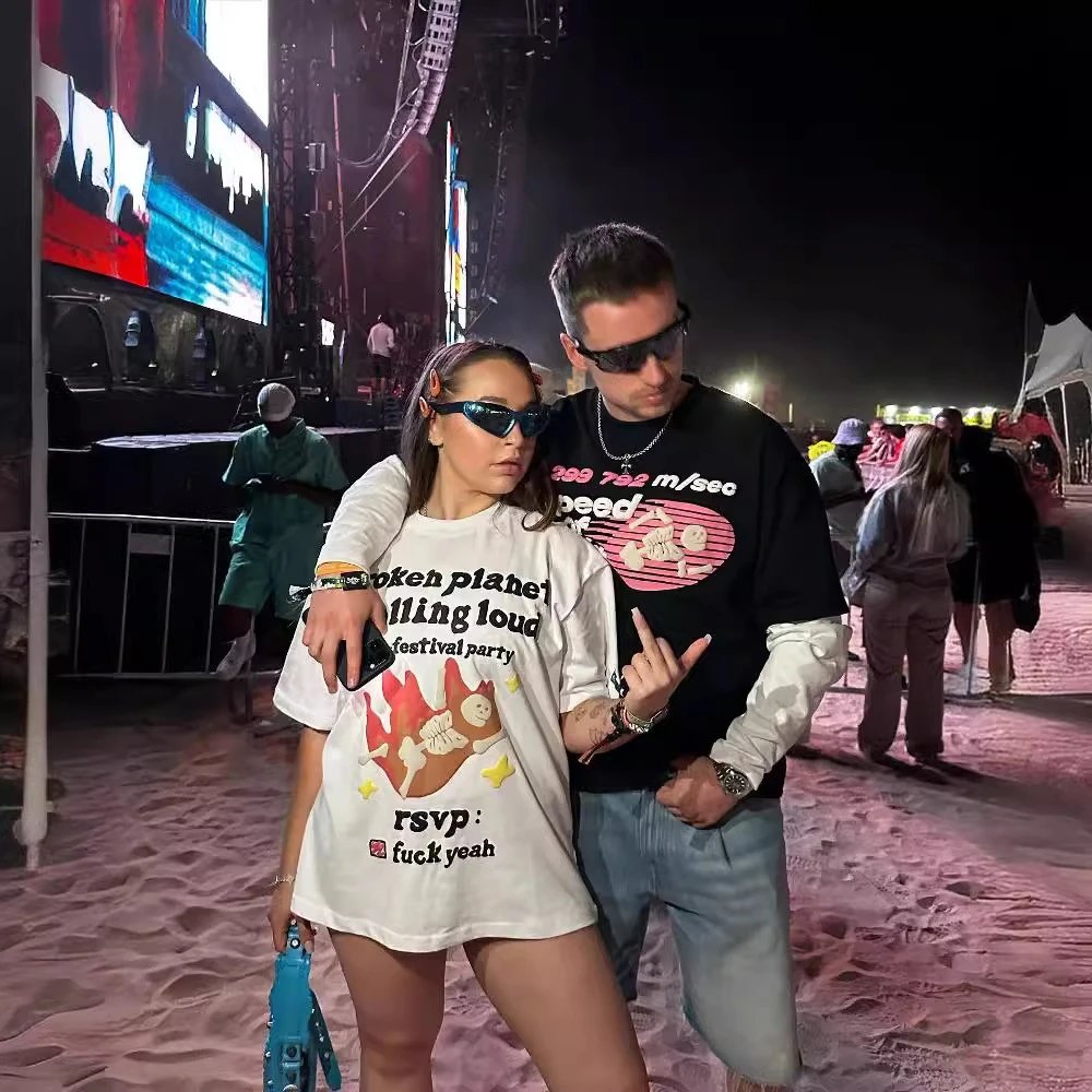 Broken Planet Black White T-Shirt - Gallery Image 3 - Detailed View