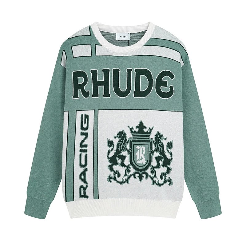 Rhude Embroidered Crewneck Sweater Multicolor - Gallery Image 3 - Detailed View