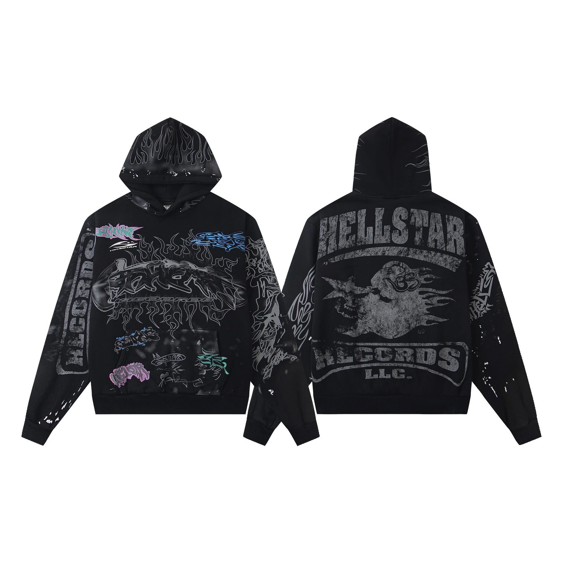 Street Graphic Fleece Hoodie Noir - Related Product - Cnfans