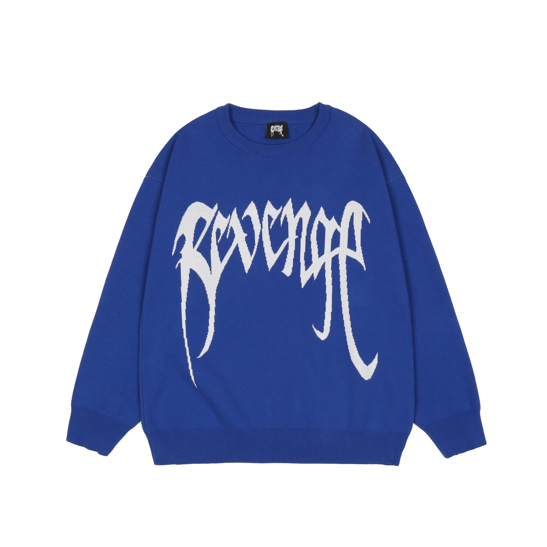 Street Style Knit Sweater Unisex Ebony Black - Gallery Image 3 - Detailed View