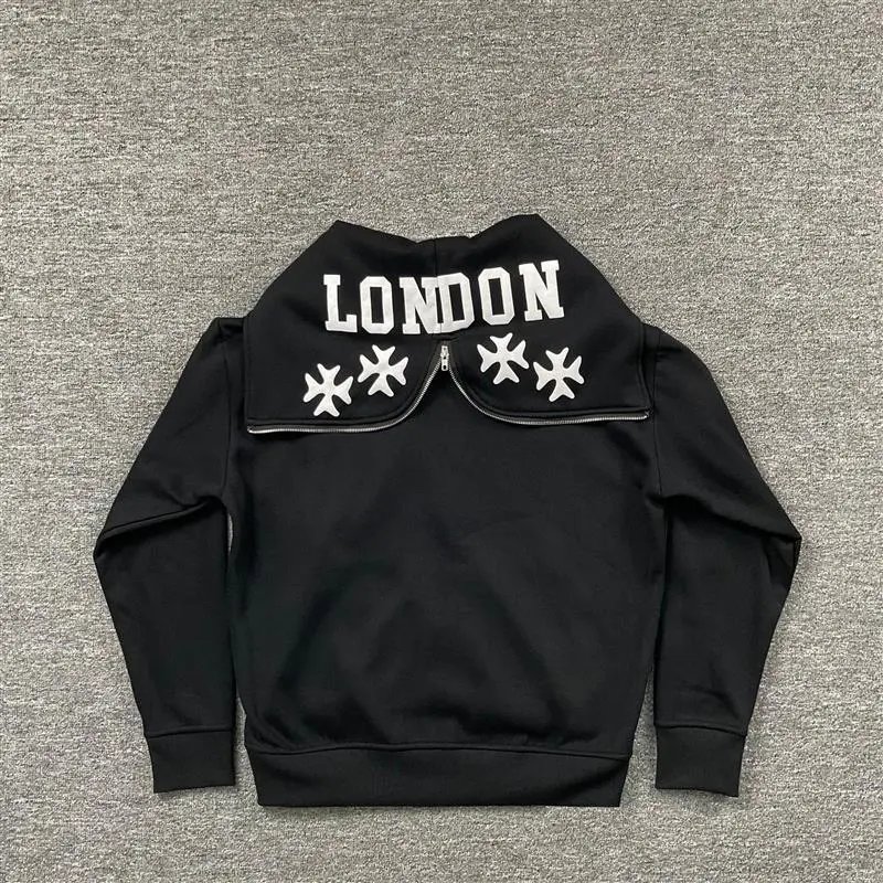 Rhude Zip Hoodie Black - Gallery Image 4 - Detailed View