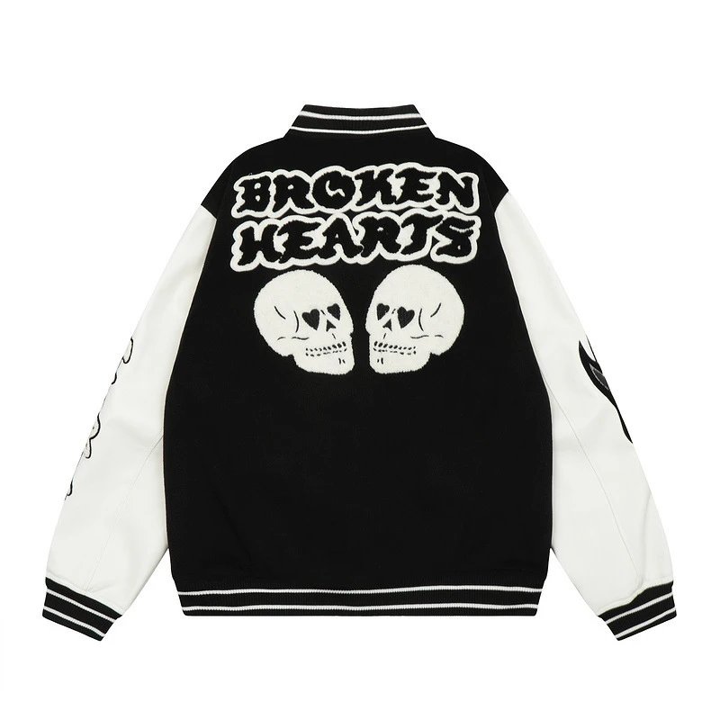 Broken Hearts Varsity Jacket Black - Gallery Image 5 - Detailed View
