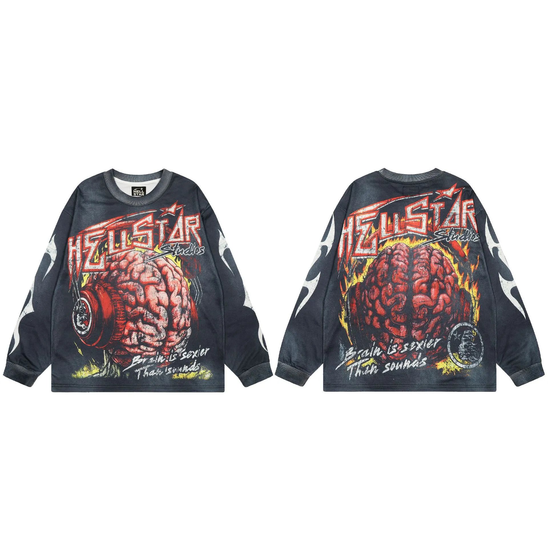 Streetwear Graphic Long Sleeve Tee Frost Grey - Gallery Image 3 - Detailed View