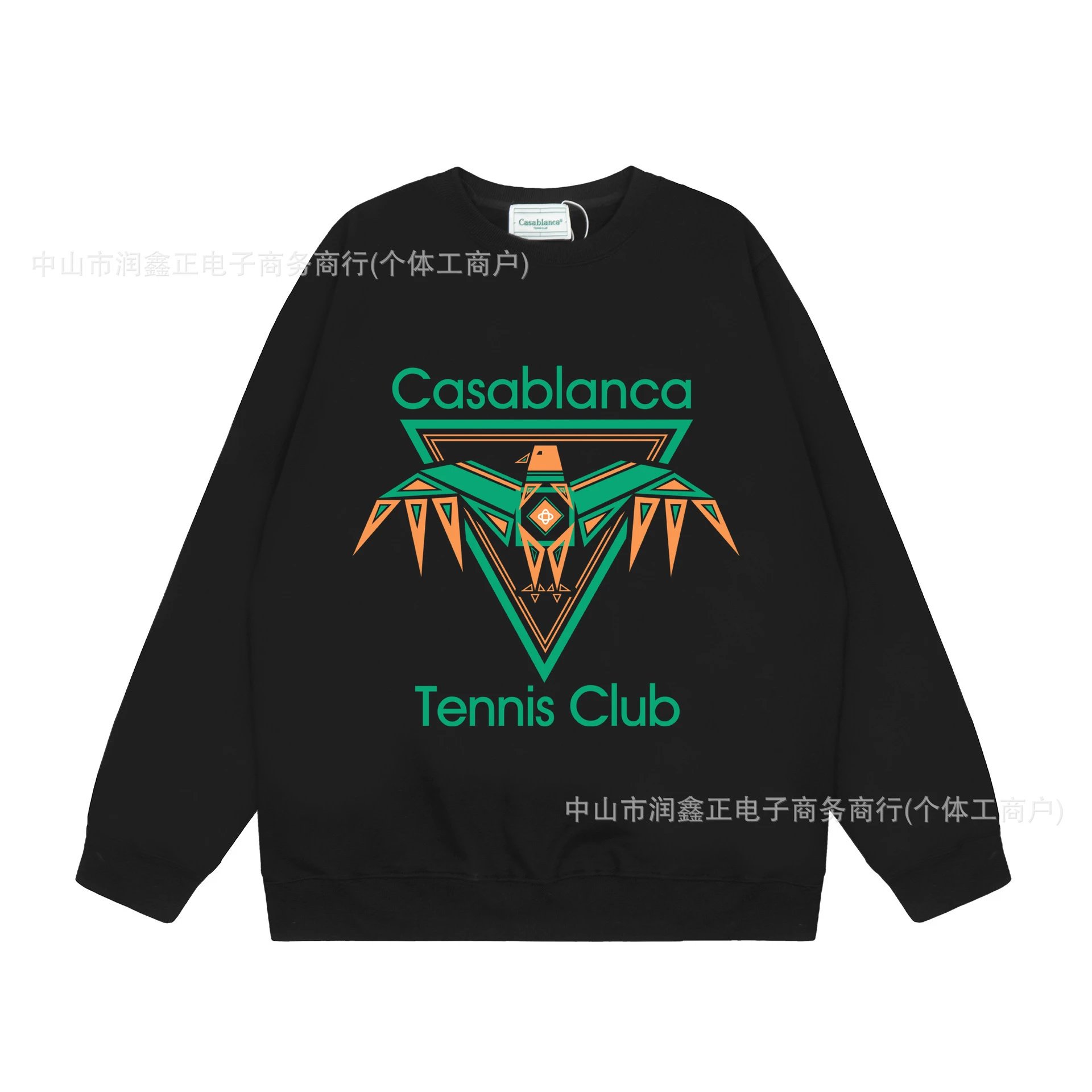 Geometric Crewneck Sweatshirt Ebony Black - casa - Cnfans - $27.10