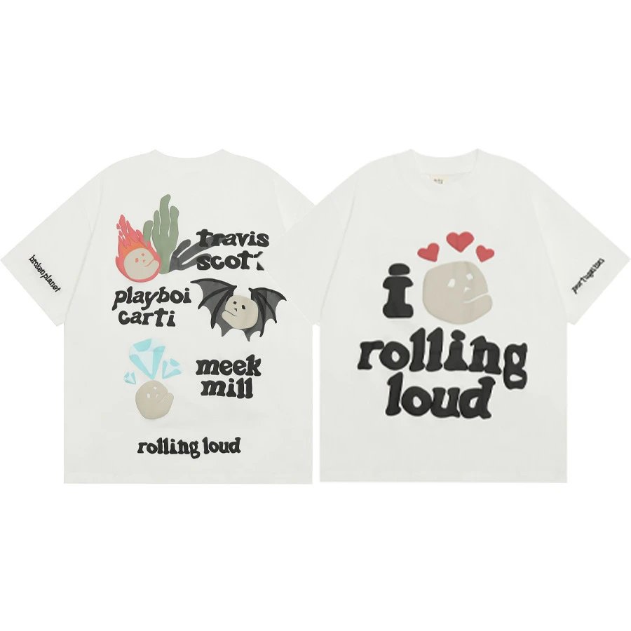 Broken Planet Foam Graphic Tee White - Gallery Image 5 - Detailed View