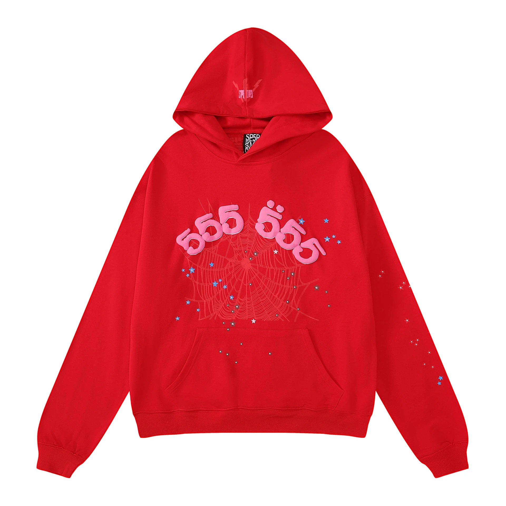 Unisex Hip Hop Spiderweb Tracksuit Crimson - Related Product - Cnfans