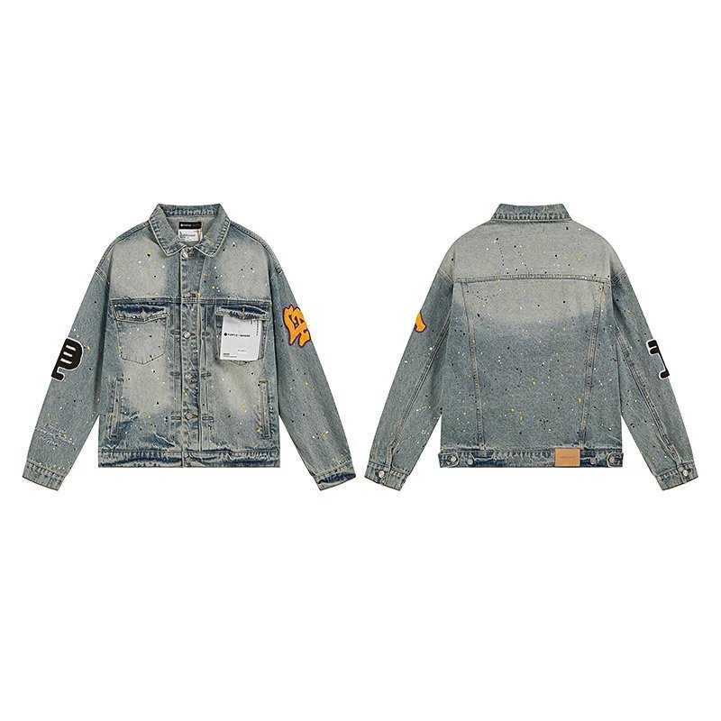Embroidered Denim Jacket in Luxe Blue - Related Product - Cnfans