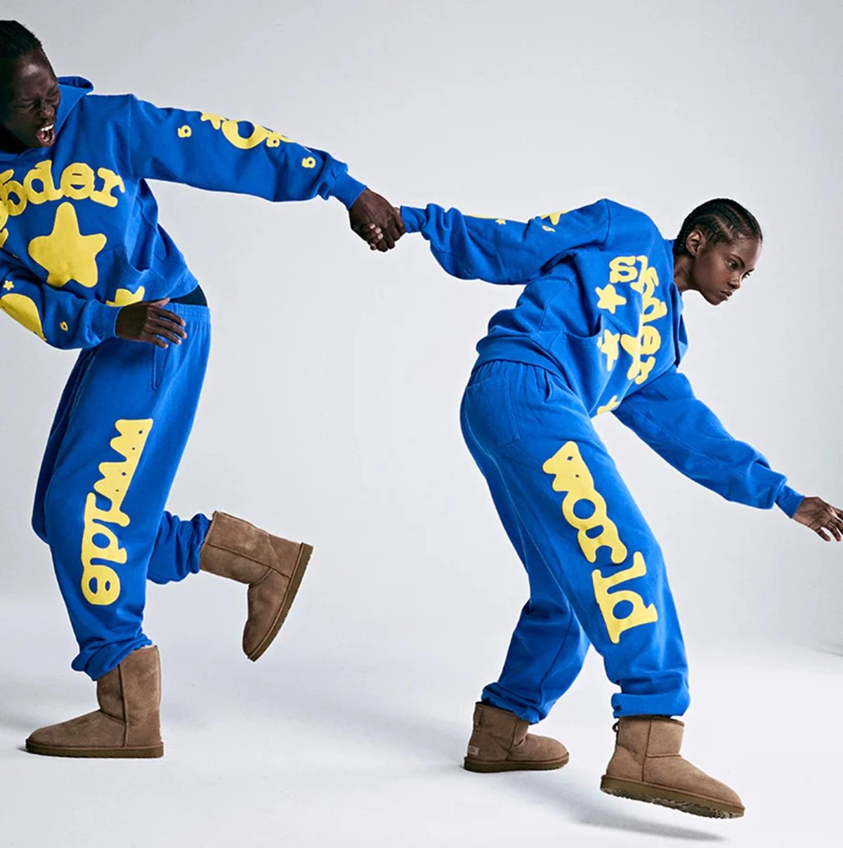 High Street Star Print Hoodie Set Azure - Gallery Image 2 - Detailed View