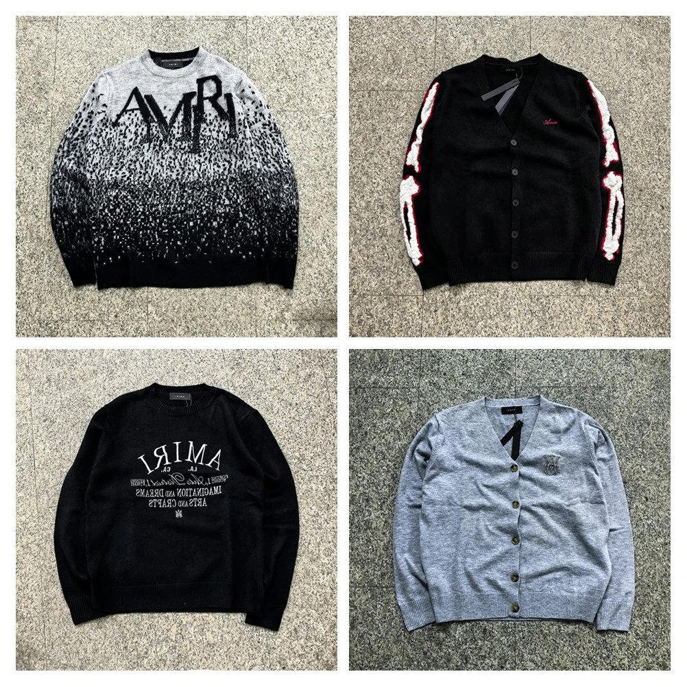 Amiri Bone Knit Sweater Black - High Quality Product Image - Cnfans