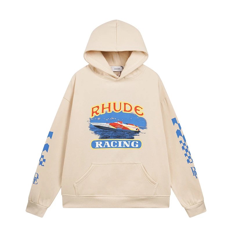 Rhude Racing Printed Hoodie Multicolor - Gallery Image 5 - Detailed View