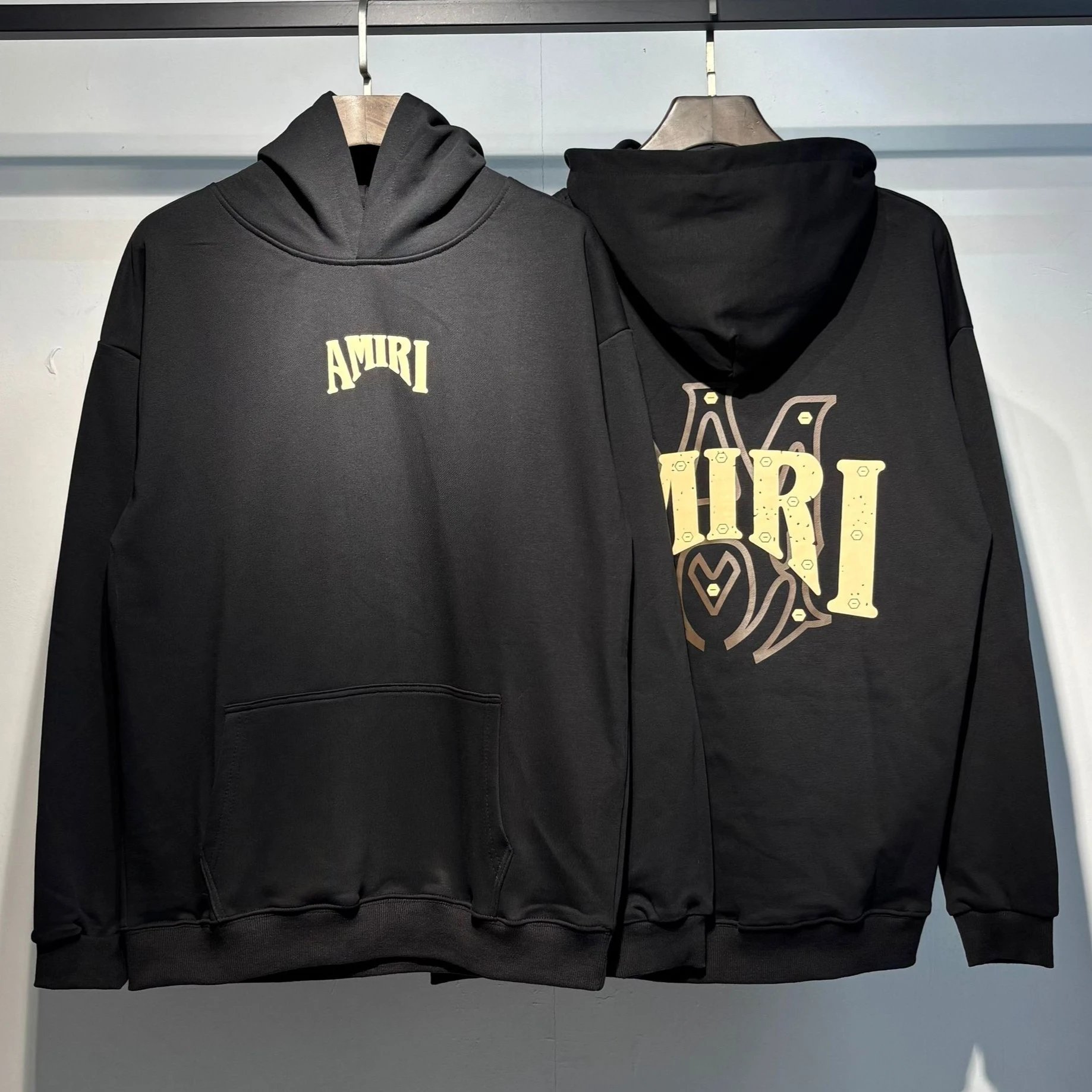 Amiri Letter Print Hoodie Black - Gallery Image 3 - Detailed View