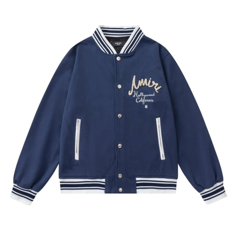 Amiri Letterman Jacket Navy/Black - Gallery Image 3 - Detailed View