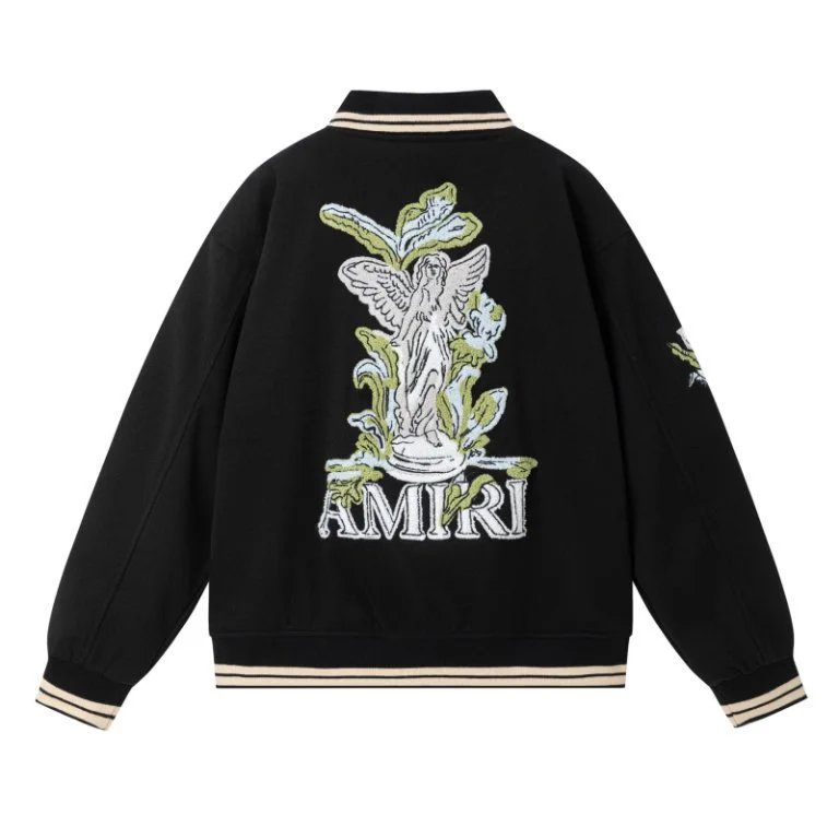 Amiri Goddess Letter Wool Varsity Jacket Multicolor - Gallery Image 3 - Detailed View