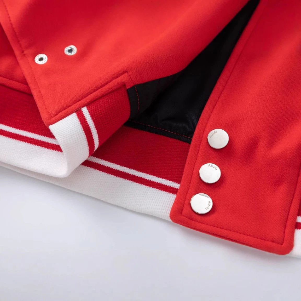 Amiri Panther Embroidery Varsity Jacket Red - Gallery Image 4 - Detailed View