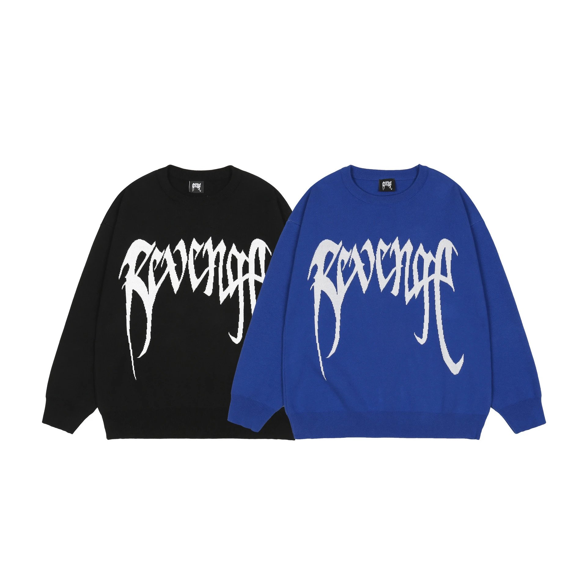 Street Style Knit Sweater Unisex Ebony Black - Gallery Image 1 - Detailed View