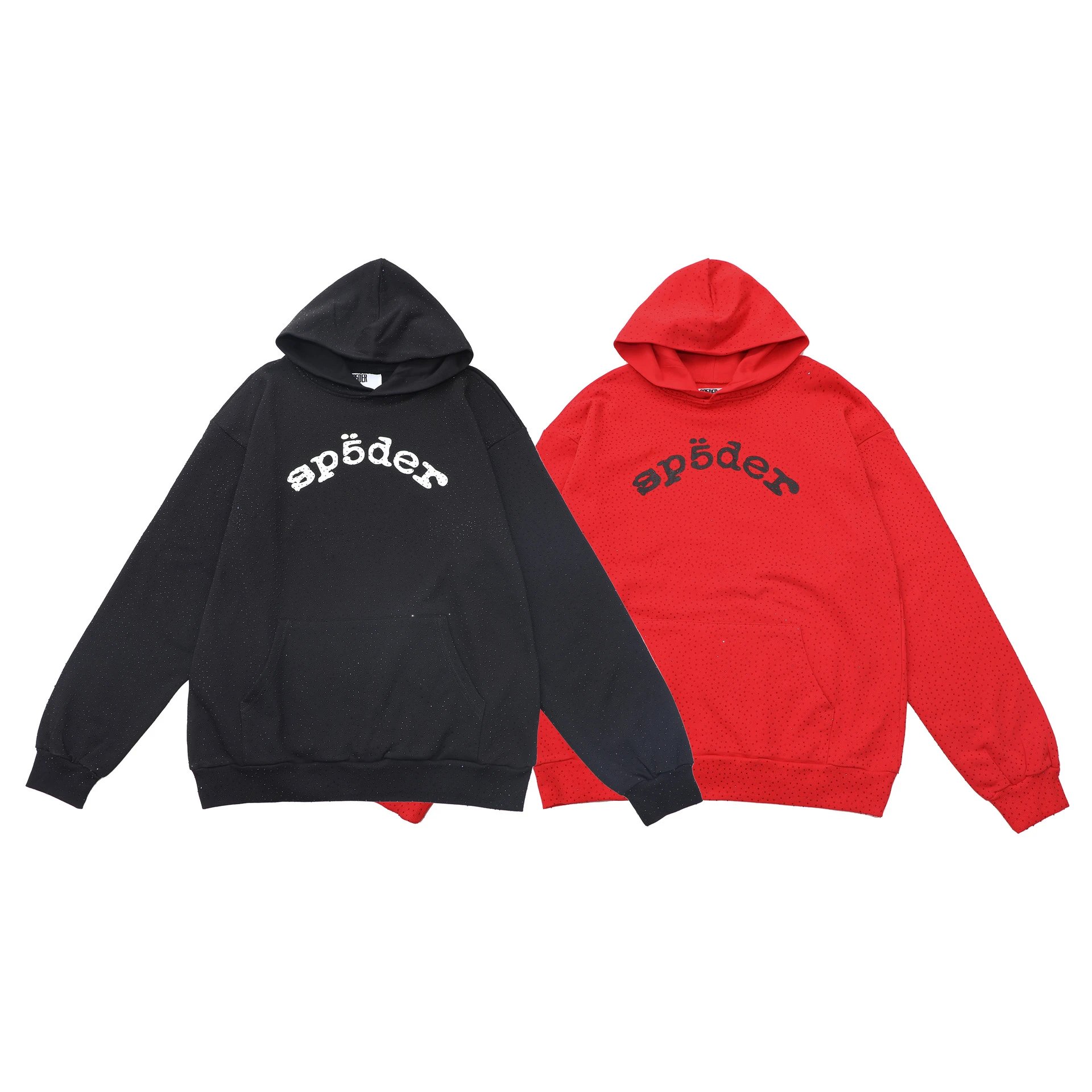 Rhinestone Hoodie Unisex Onyx - Gallery Image 5 - Detailed View