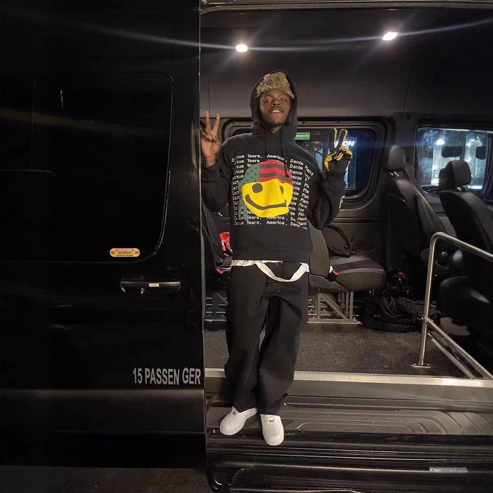 Graphic Fleece Hoodie Unisex Black - Gallery Image 2 - Detailed View