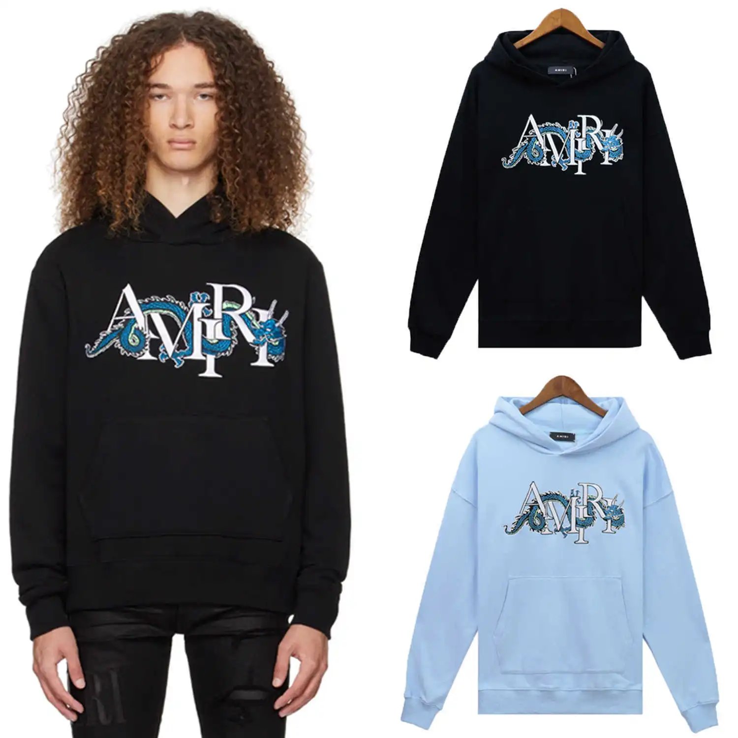 Amiri Dragon Embroidery Hoodie Multicolor - Gallery Image 2 - Detailed View