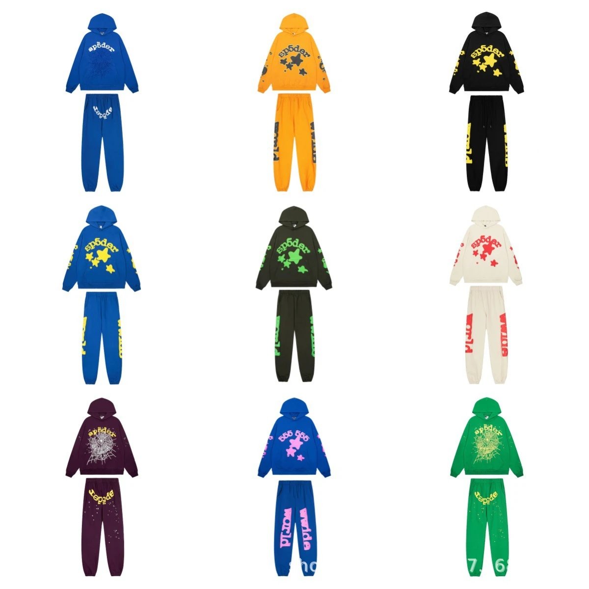 Streetwear Set with Hooded Sweatshirt and Pants Olive - Gallery Image 2 - Detailed View