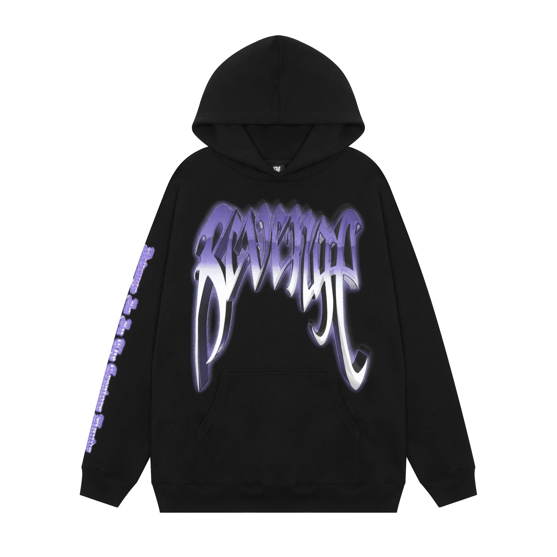 Vintage Metal Skull Hoodie Midnight Black - Revenge - Cnfans - $35.48