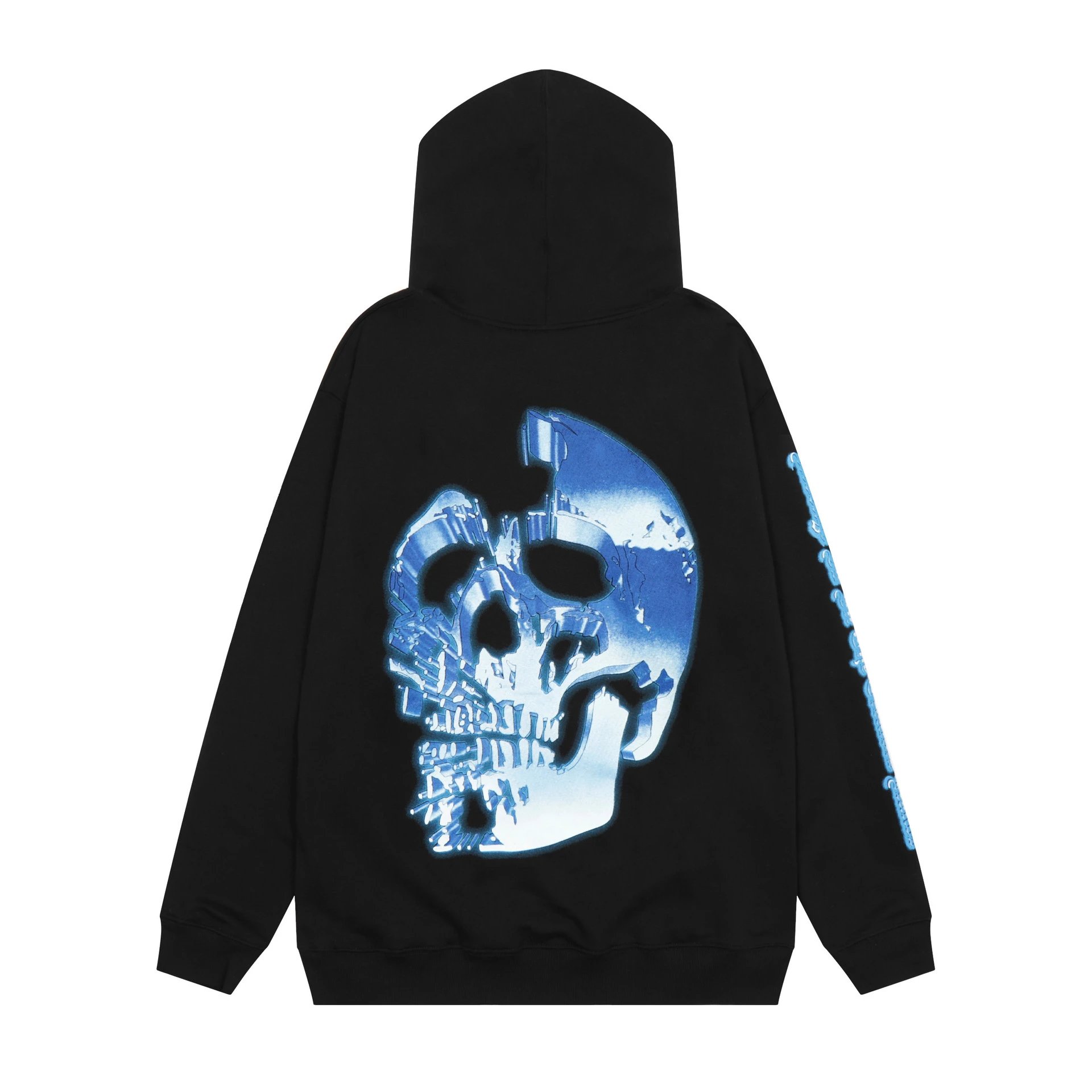 Gothic Skull Metal Hoodie Black - Gallery Image 11 - Detailed View