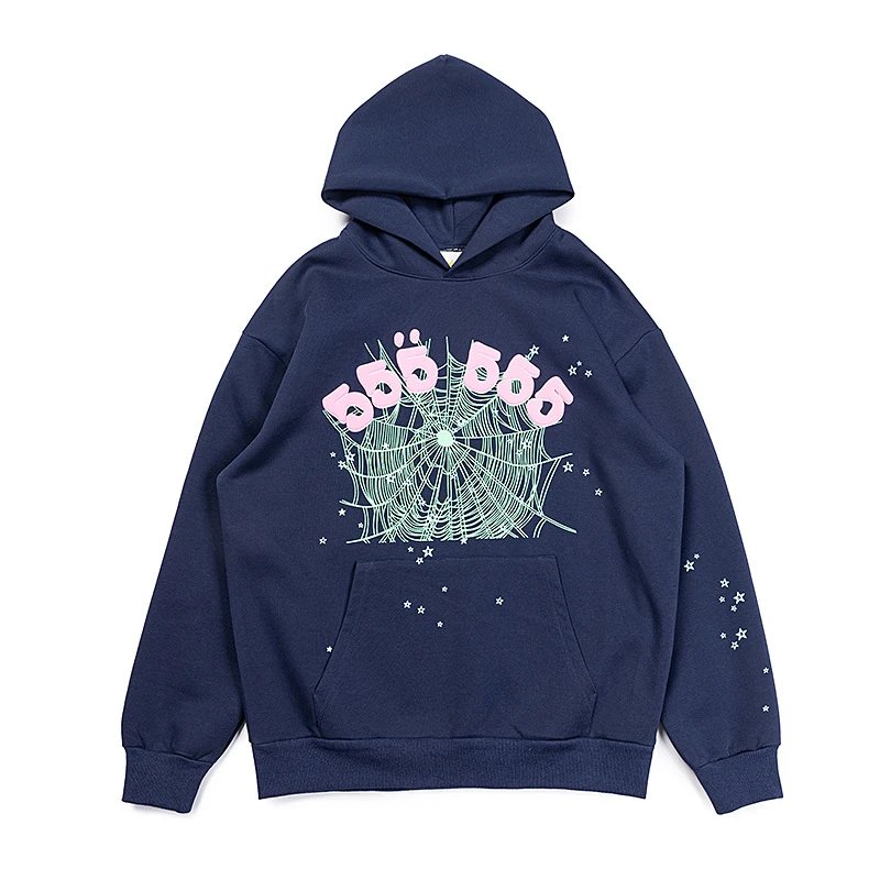 Graphic Hoodie Set Midnight Blue - Sp5der - Cnfans - $36.45