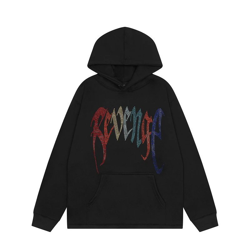 Streetwear Crystal Heart Hoodie Black - Gallery Image 5 - Detailed View