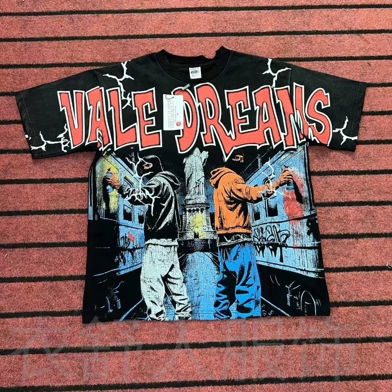 Valley Geometric Print Washed Tee - Gallery Image 3 - Detailed View