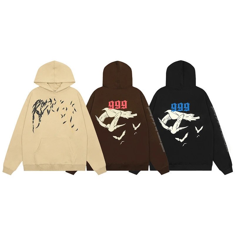 Streetwear Hoodie Dove Feather Black - Gallery Image 1 - Detailed View