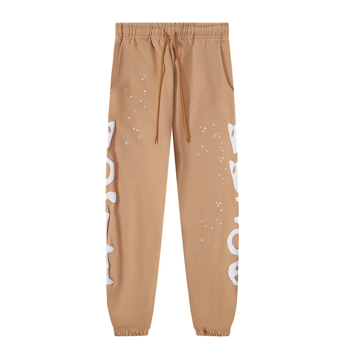 Streetwear Star Print Tracksuit Taupe - Sp5der - Cnfans - $40.65