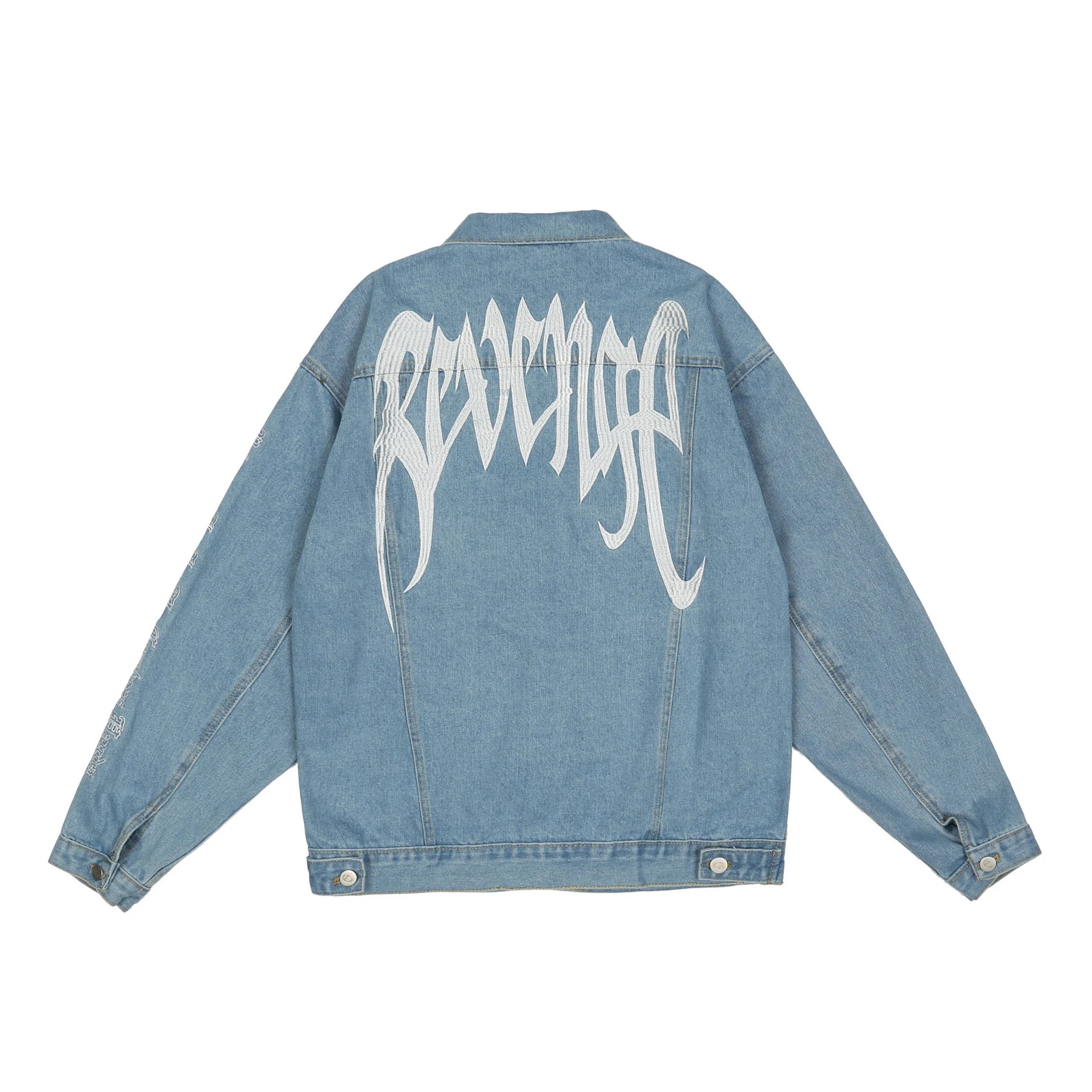 Vintage Washed Denim Workwear Jacket Sky Blue - Revenge - Cnfans - $44.84