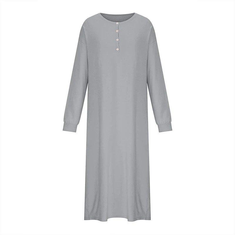 Design Henley Nightgown Gray Sleepwear