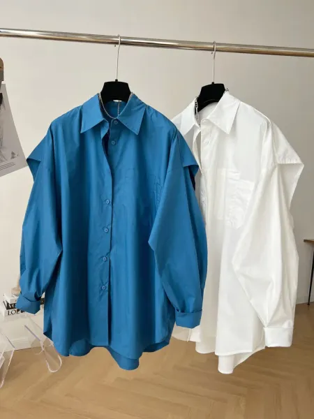 Oversized Button-Up Shirt Blue - 2